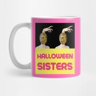 HALLOWEEN SISTERS with Witch Hand (2) - Halloween Witches | Witch Mask | Halloween Costume Mug